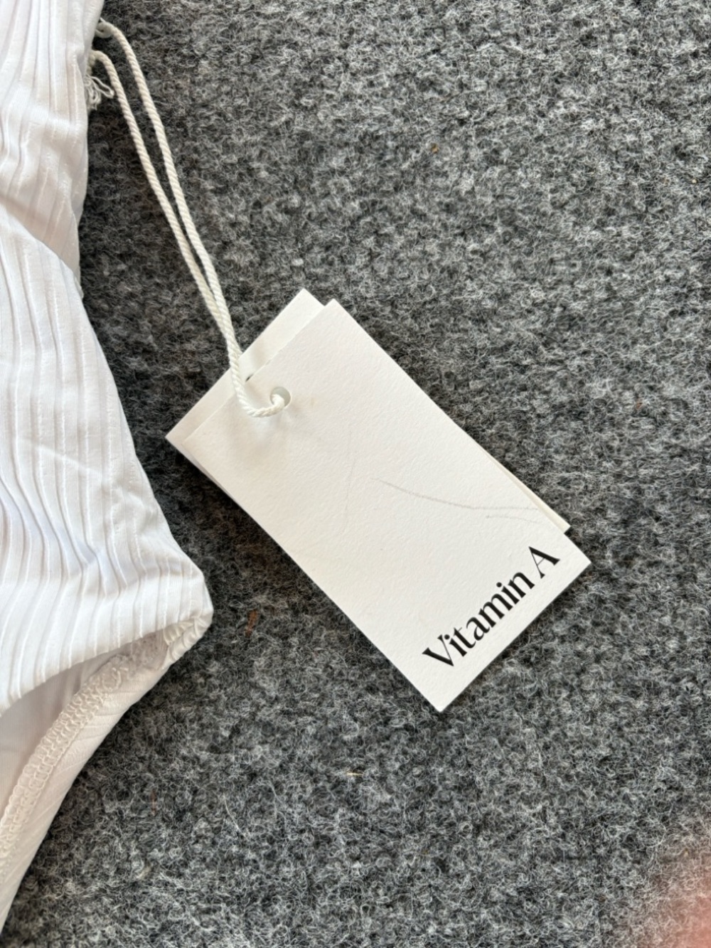 NEW! Vitamin A White Ribbed One Piece Swimsuit | Minimalist Chic | Size Medium - Picture 3 of 5